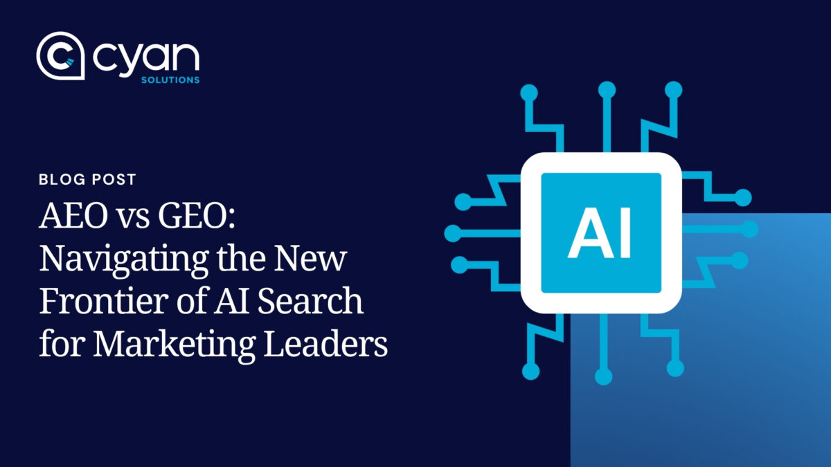 Blog Banner Image for Cyan Solutions, Ottawa’s blog on AEO vs GEO